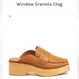 Kelsi Dagger Brooklyn Window Granola Clog Platform Mule- Tan Leather Size: 8.5